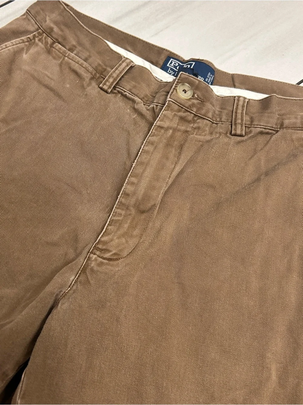 Vintage Polo Ralph Lauren Shorts Men's Size 33 Brown Chino Pleated Golf Preppy